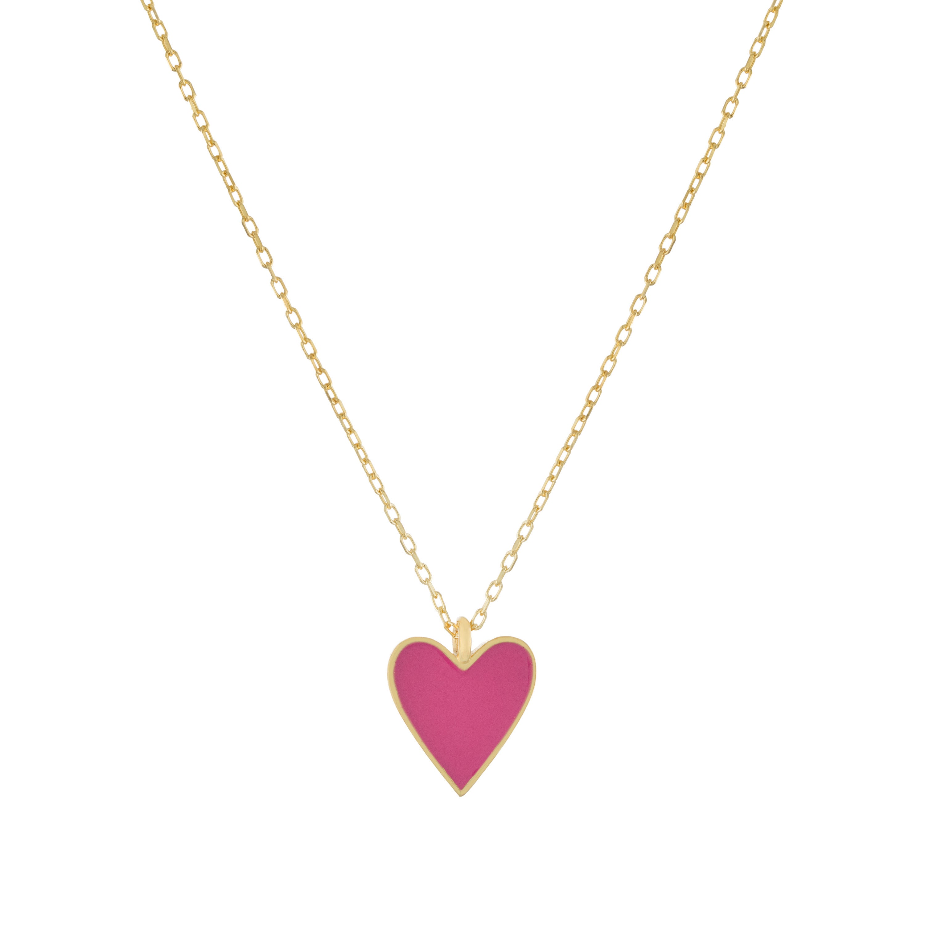 Pink Enamel Heart Necklace